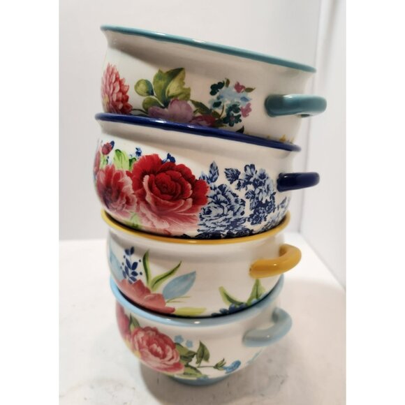 4 Pioneer Woman Floral Medley 20oz Soup Bowls Set of 4 - Picture 2 of 15